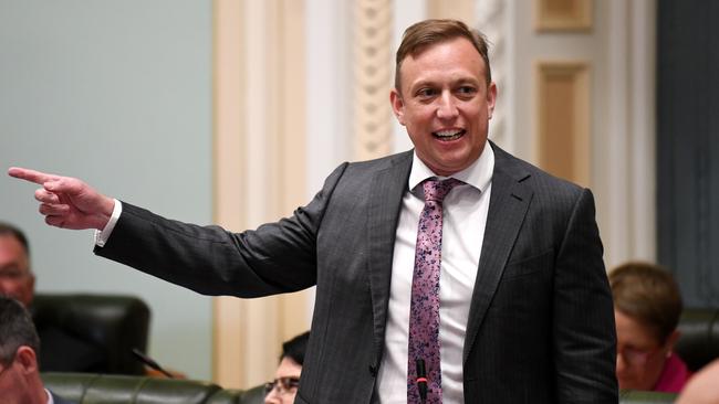 Queensland Deputy Premier Steven Miles speaks during Question Time at Parliament House. Picture: Dan Peled