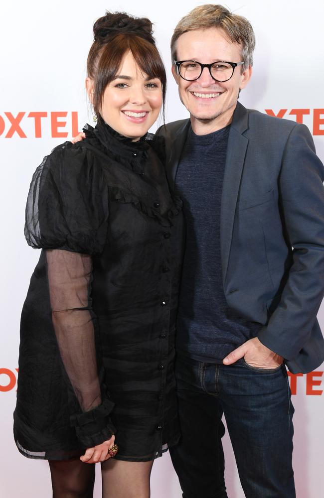 Mr Inbetween stars Emily Barclay and Damon Herriman. Picture: Belinda Rolland/Foxtel