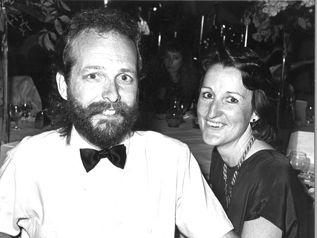 Paul and Janet McGrath at NYE celebrations at Berkeley Lodge 1987. Picture: Phillip Stubbs