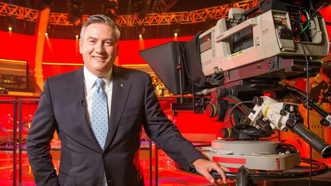 Eddie McGuire on the set of Millionaire Hotseat. Picture: Mark Stewart