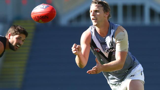 Trent McKenzie is in career-best form at Port Adelaide this year. Picture: Jono Searle (Getty).