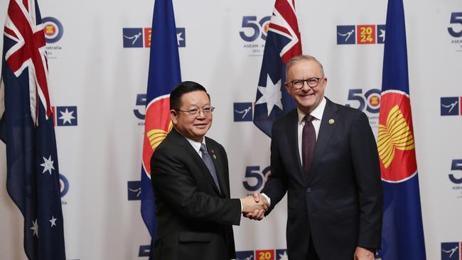 ASEAN secretary-general Dr Kao Kim Hourn, Prime Minister Anthony Albanese, and other southeast Asian leaders will attend a dinner in Melbourne featuring a performance by Jessica Mauboy. Picture: NCA NewsWire / David Crosling