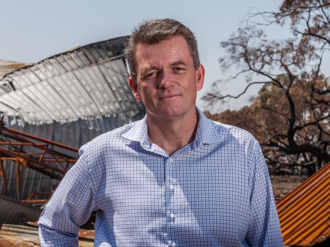 Newly appointed leader of the National Bushfire Recovery Agency Andrew Colvin on Kangaroo Island today. Picture by Sean McGowan