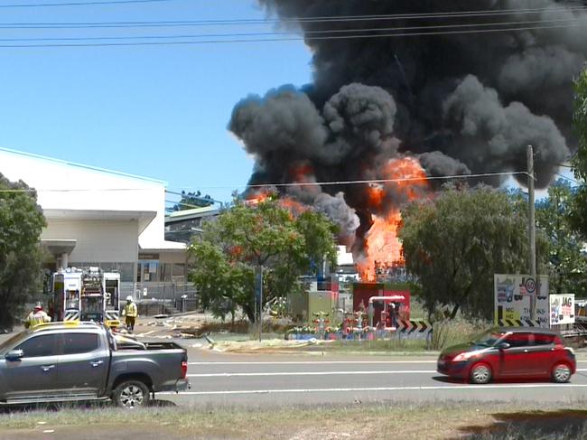 Cleanaway St Marys liquid waste services is on fire. Picture: TNV