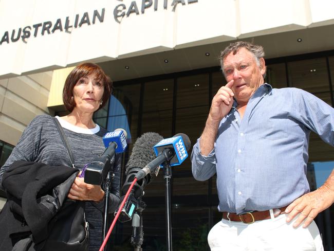 Eden Waugh’s parents Elaine and David Waugh after Peter Forster-Jones was sentenced. Picture: Kate Christian.