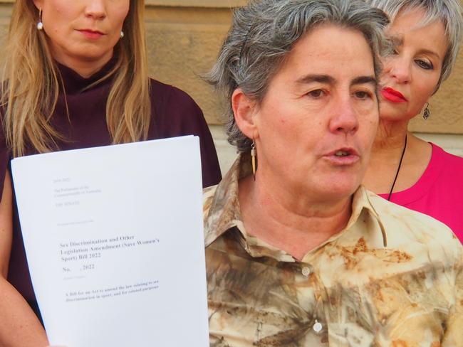 Former Tasmanian Anti-Discrimination Commission Robin Banks speaks to the media on Wednesday, February 24, 2022.