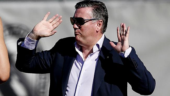 Eddie McGuire sparked controversy with jokes about drowning a female football journalist. Picture: Wayne Ludbey