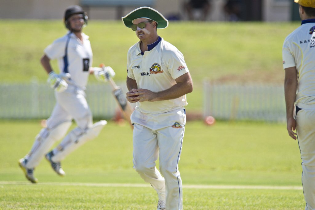 Kris Glass of Northern Brothers Diggers takes a catch to dismiss Tully Willlson of University in round eight A grade Toowoomba Cricket at Rockville Oval, Saturday, March 7, 2020. Picture: Kevin Farmer