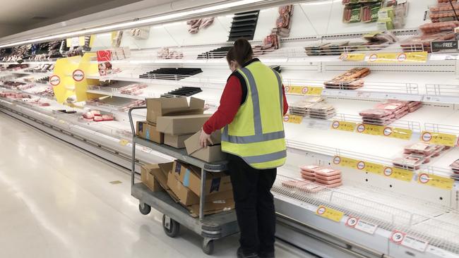 There are fears that stores will be unable to refill their shelves quickly enough. Picture: David Crosling