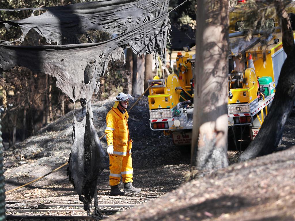 Evidence of the ferocity of the blaze is clear throughout the area. Picture: Nigel Hallett