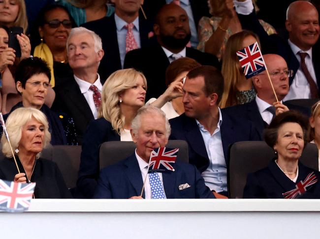 Camilla, the Duchess of Cornwall, Prince Charles, and his sister Princess Anne at Buckingham Palace. Picture: AFP