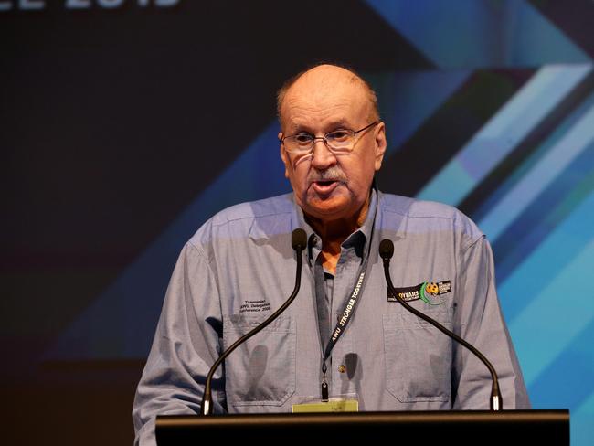 National President Bill Ludwig speaks during the AWU National Conference at Jupiters Casino on the Gold Coast. Pics Adam Head