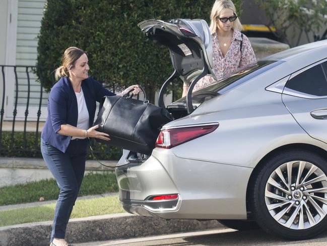 Phoebe Burgess seen leaving her Maroubra home in a hire car with luggage in April. Picture: Dylan Robinson