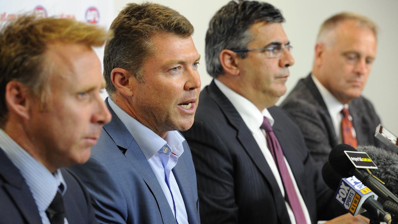 Dr Peter Harcourt (far right) pictured with Andrew Demetriou, Gary Pert and Matt Finnis.