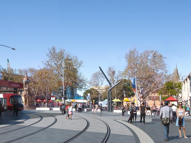 Centenary square once light rail construction is complete.