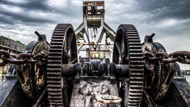 The anchor windlass shot by Brett Patman as he explores the MV <i>Cape Don </i>for his Lost Collective project.