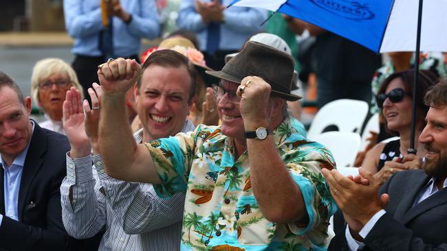 Cheers at the announcement of the World Surfing Reserve in 2015. Pic by David Clark