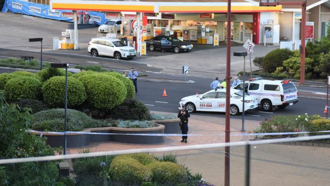 The crime scene at Grand Central Toowoomba when Mr Brown was critically injured during an alleged robbery on February 6, 2023. Picture: Peta McEachern