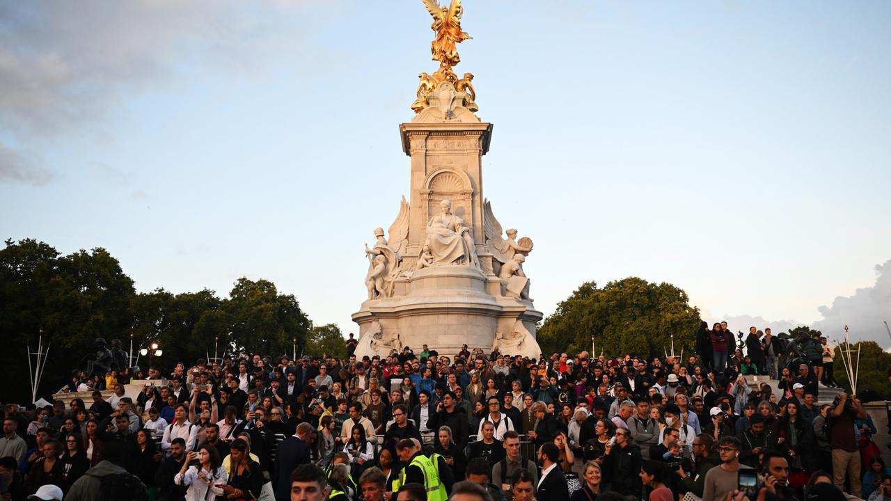 They broke into song in tribute to the Queen. Picture: Leon Neal/Getty Images