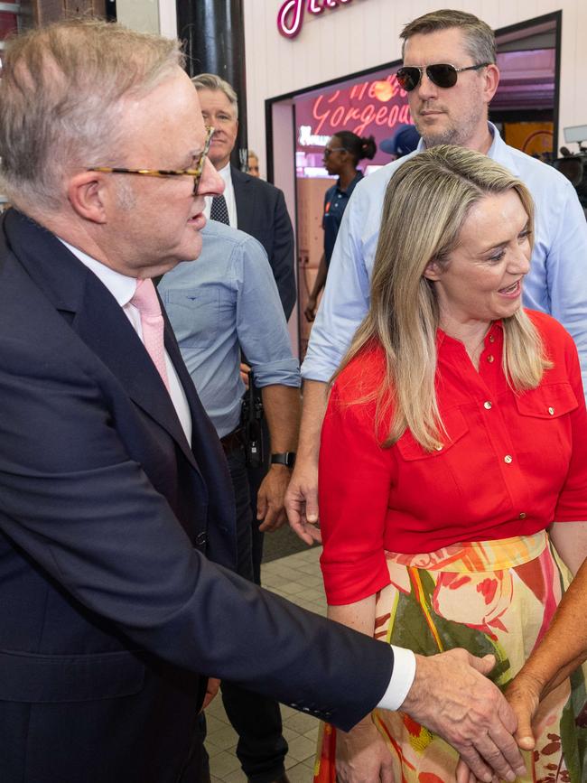 Anthony Albanese says his fiancee Jodie Haydon has received Trumpet of Patriots’ texts. Picture: Jason Edwards / NewsWire