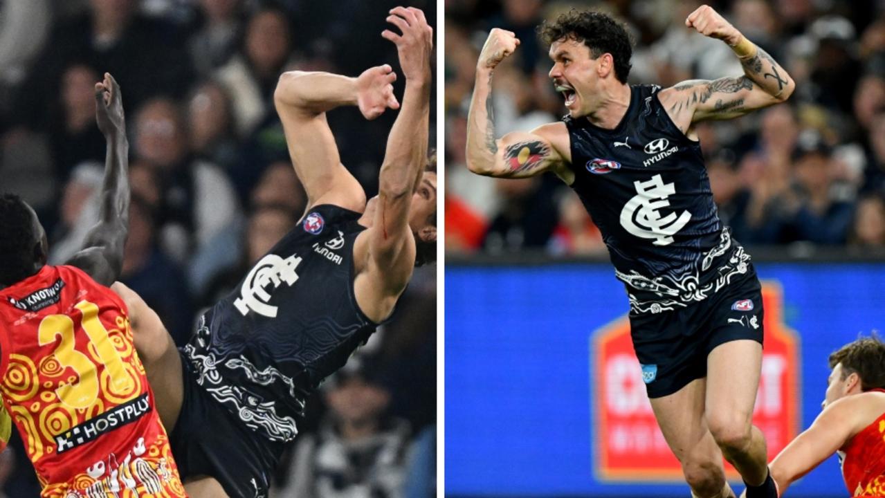 Carlton has fended off the Suns with a scintillating second half in a 29-point win behind four-goals apiece to Zac Williams and Charlie Curnow.