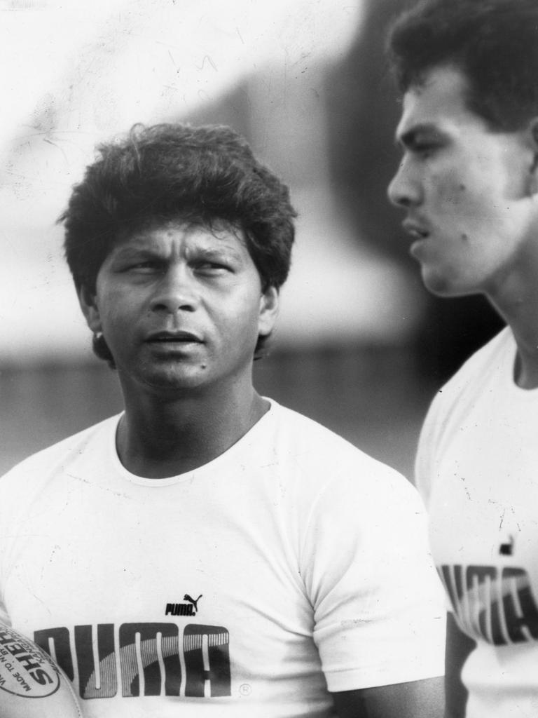 Maurice Rioli and McLean in 1988.