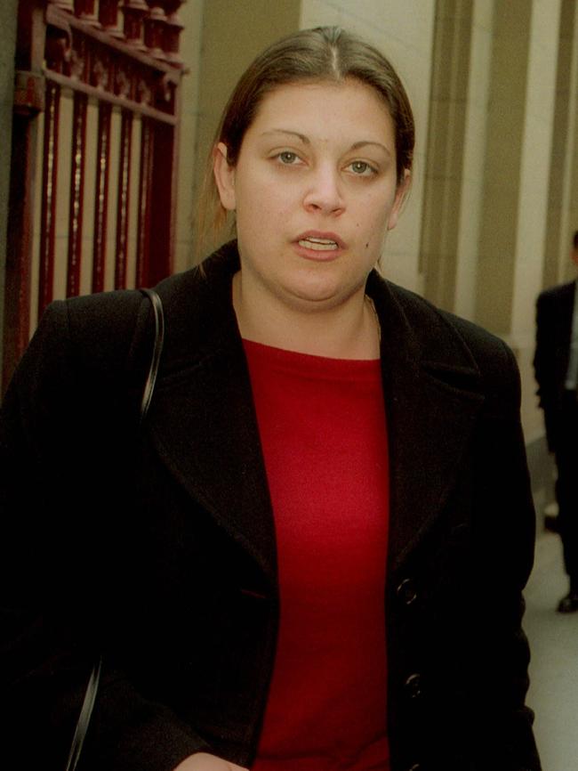 Nicole Debs attends the 2002 trial for her father Bandali and boyfriend Roberts.