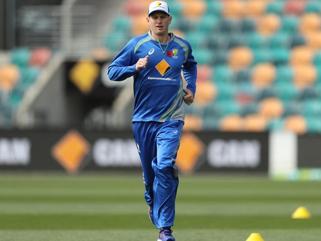 Adam Voges was put through his paces in a searching fitness test.