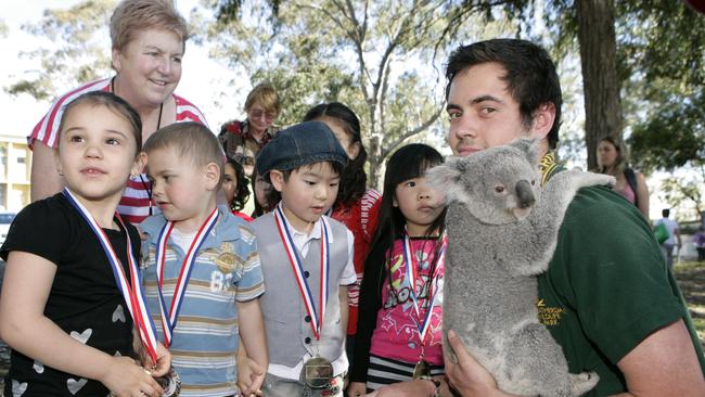 Lalor Park Primary School celebrates 50 years with a koala visiting their school on September 7, 2009. Picture: Isabella Lettini