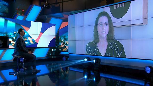 Rachael Gunn talks with Waleed Aly. Photo: Network Ten.