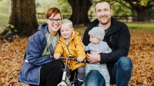 Ella, Oskar, Arlo and Dale Morris are fighting Oskar’s cancer battle together. Picture: Supplied