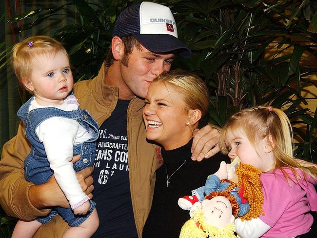 Brian McFadden and then-wife Kerry Katona with daughters, Molly and Lilly-Sue. Picture: Supplied