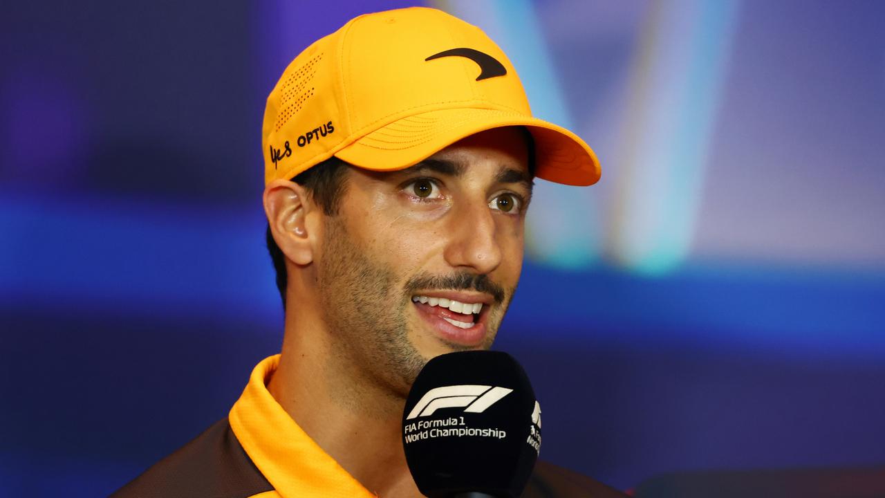 Daniel Ricciardo of Australia and McLaren talks in a press conference during previews ahead of the F1 Grand Prix of Abu Dhabi at Yas Marina Circuit on November 17, 2022 in Abu Dhabi, United Arab Emirates. (Photo by Bryn Lennon/Getty Images)