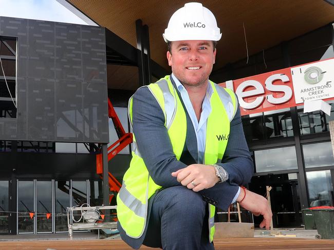 Welsh Group director Andrew Welsh at the nearly complete Armstrong Creek town centre. picture: Glenn Ferguson