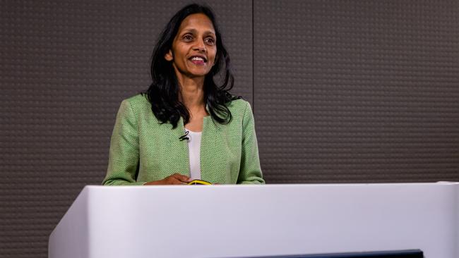 Macquarie’s chief executive Shemara Wikramanayake fronted analysts and investors on Friday as the group handed down a record annual result. Picture: Supplied