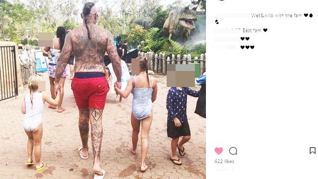 Chris Rymer visits ‘Wet’n’Wild with the fam’ following his release from prison.