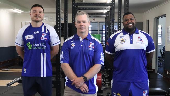 Ignatius Park College’s former coaches Jaelen Feeney, Zeb Kyle and Tristan Nelliman-Adams pictured in December 2022. Picture: Ignatius Park College