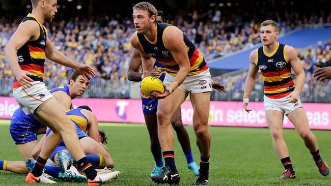 Daniel Talia in action during the 2019 season. Picture: Will Russell/AFL Photos via Getty Images