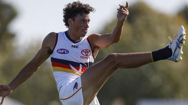 Ben Davis kicked two goals – both with a touch of class – in Adelaide’s first Marsh Series game against Melbourne. Picture: Dylan Burns (Getty).