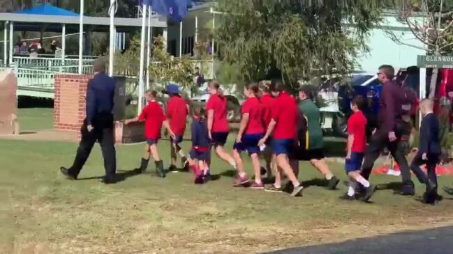 Glenwood State School marches on Anzac Day.