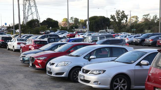 Commuters have begun parking illegally at Watsonia station as the station becomes busier. Picture Andrew Tauber