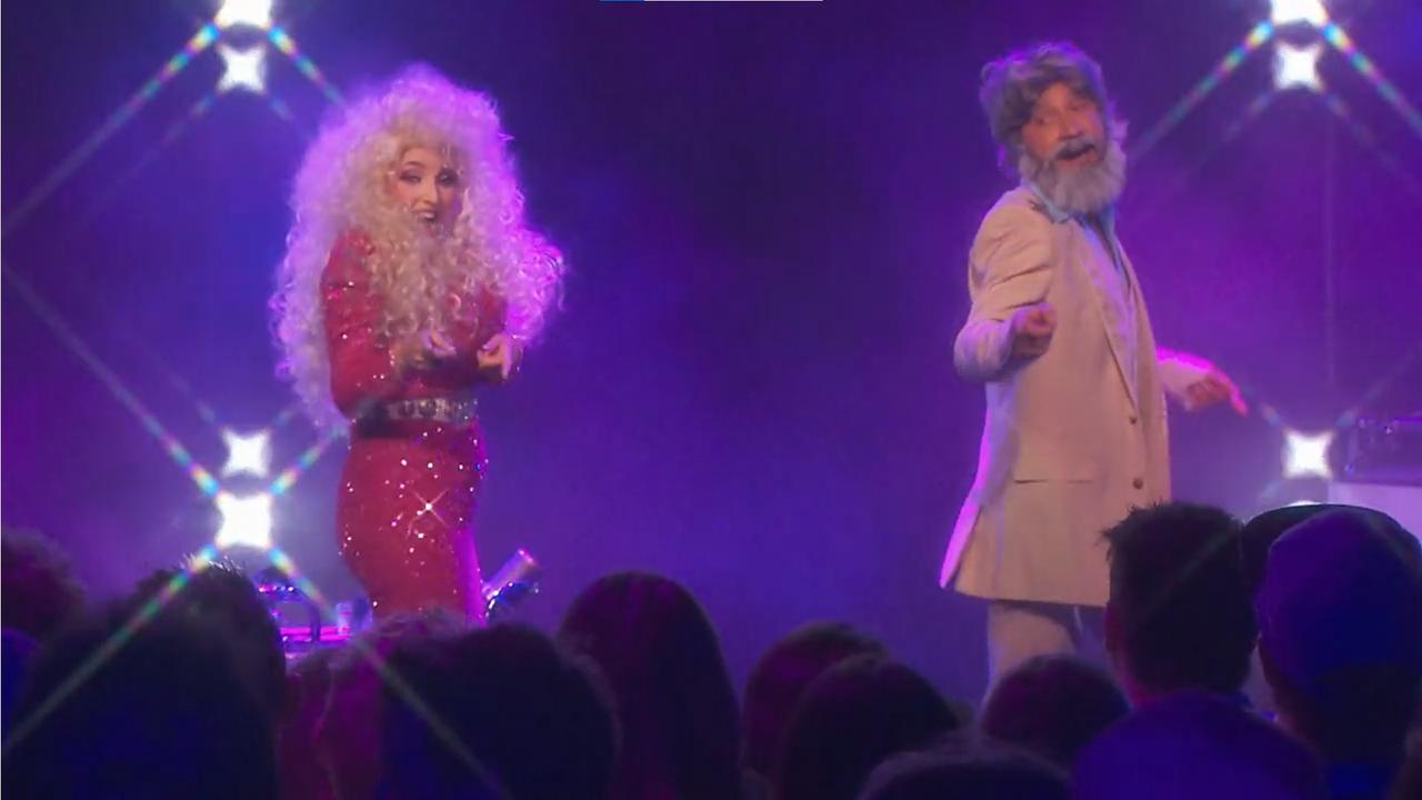 Tanya and Vito as Dolly Parton and Kenny Rogers. Picture: Supplied, Channel 9