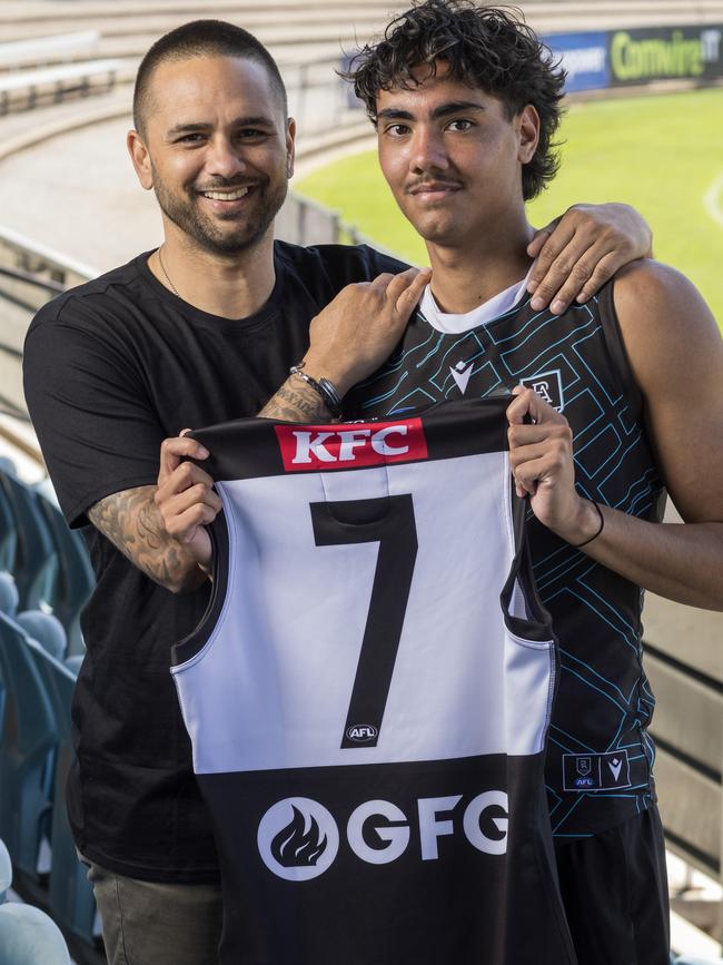 Son of a gun Jase Burgoyne looms as one of Port’s wingers. Picture: Kelly Barnes