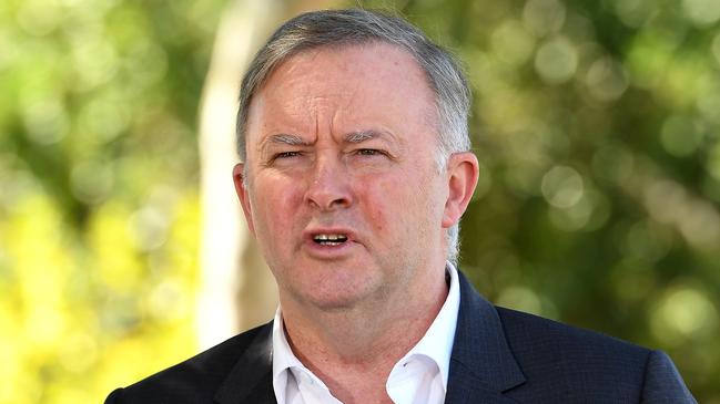 Anthony Albanese has also slipped further behind Mr Morrison in the head-to-head contest. Picture: AAP