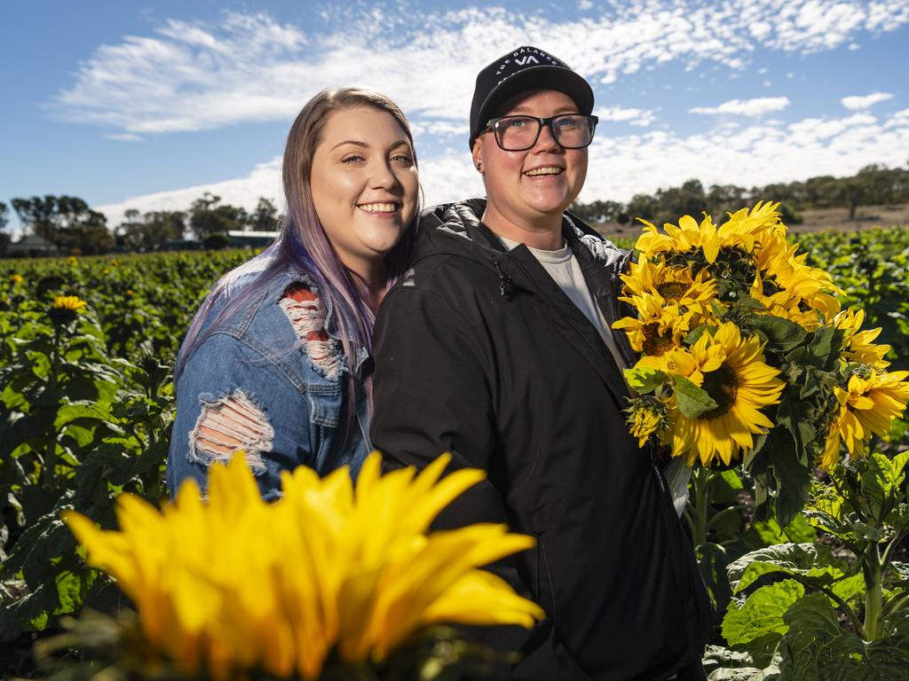 Maddi Yarrow and Levi Brown at Warraba Sunflowers, Saturday, June 22, 2024. Picture: Kevin Farmer