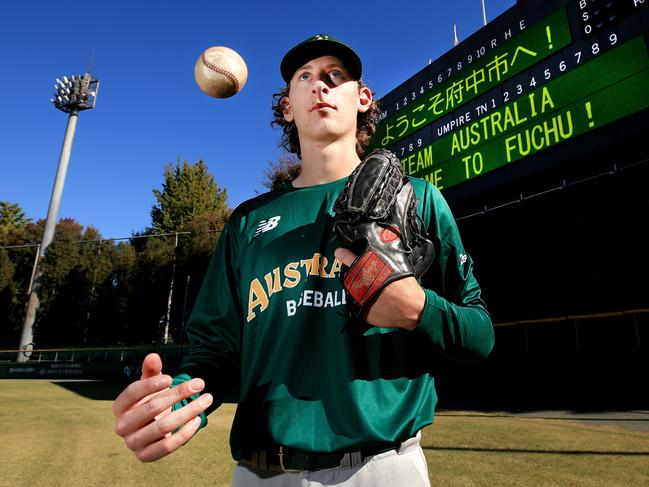 Jack Bushell Team Australia Photo: Scott Powick Baseball Australia