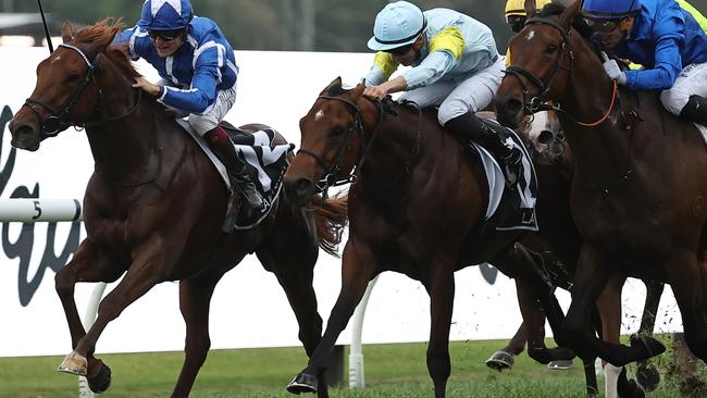 SYDNEY, AUSTRALIA - NOVEMBER 02: Cieren Fallon riding Lake Forest wins Race 8 James Squire Golden Eagle during Golden Eagle Day at Rosehill Gardens on November 02, 2024 in Sydney, Australia. (Photo by Jeremy Ng/Getty Images)