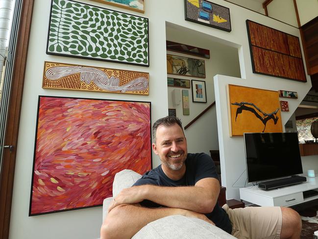 29/01/2020: Renowned architect Shaun Lockyer in his art filled home in Bardon, Brisbane . Lyndon Mechielsen/The Australian