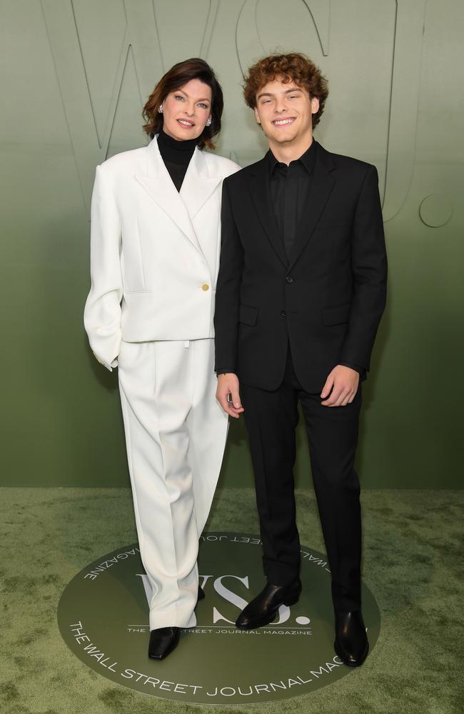 Supermodel Linda Evangelista also took her son Augustin Evangelista to the event. Picture: Noam Galai/Getty Images for WSJ. Magazine Innovators Awards