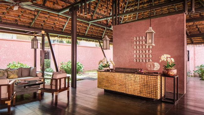 Entering the spa at Anantara Bophut Koh Samui. 